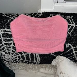 Pink crop corset top